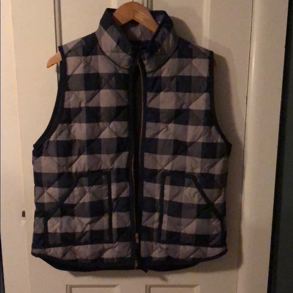 J.Crew Buffalo Check Vest size L